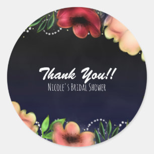 Sticker Rond Faveur de soirée chic florale moderne lumineuse