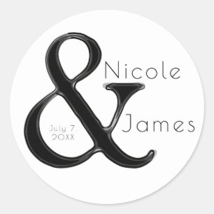 Sticker Rond Faveur faite sur commande chic de mariage