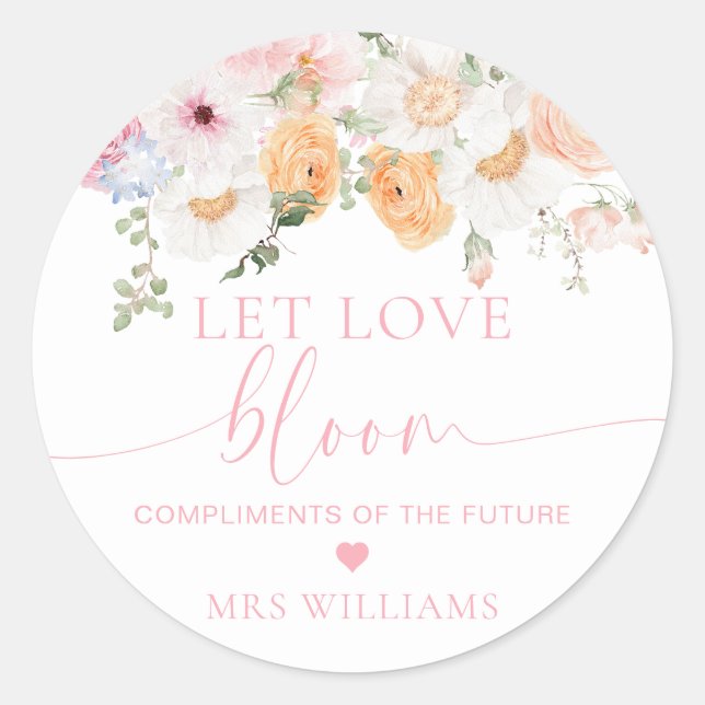 Sticker Rond Faveur florale Millie Fleurir l'amour (Devant)