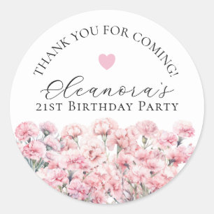 Sticker Rond Faveur personnalisée pour un 21e anniversaire avec