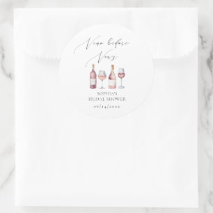 Sticker Rond Faveurs Aquarelle Vino avant Vœux 