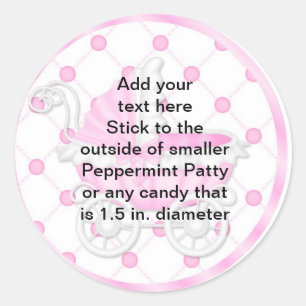 Sticker Rond FAVEURS de baby shower d'autocollants de Patty de