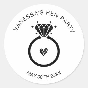 Sticker Rond Faveurs de fêtes de jeunes filles personnalisées m