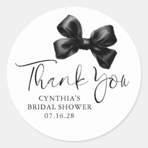 Sticker Rond Faveurs de ruban noir Remerciements de Baby Shower