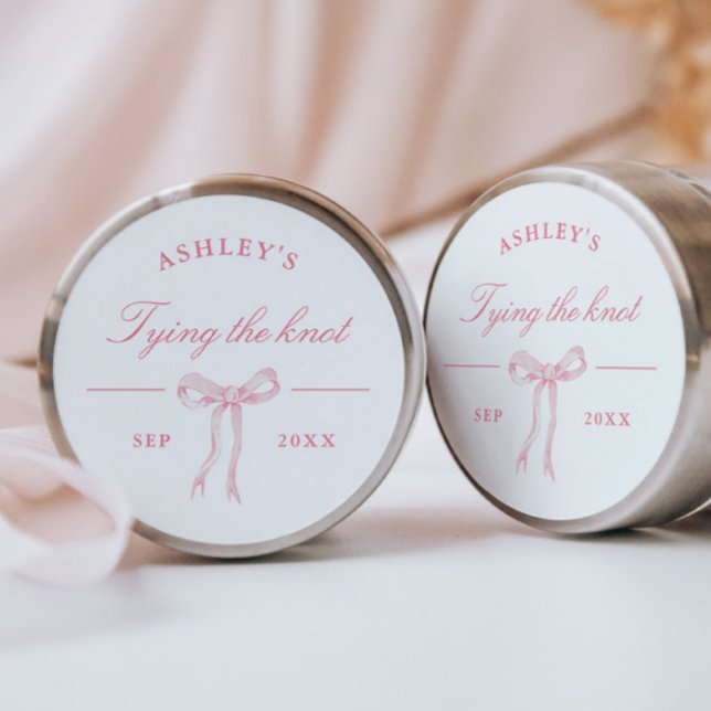 Sticker Rond Favor de noeud papillon rose (Créateur téléchargé)