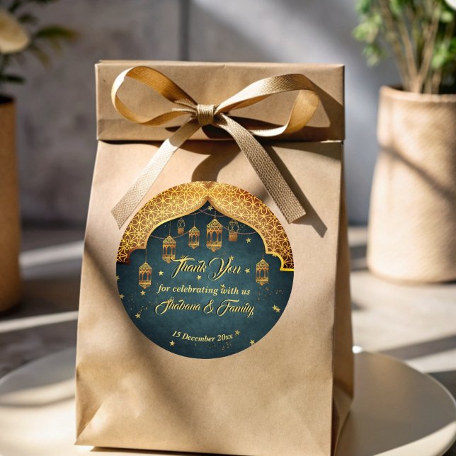 Sticker Rond Favori de célébration de Mehndi Henna des nuits ar (Arabian nights Mehndi Henna celebration favor Classic Round Sticker)