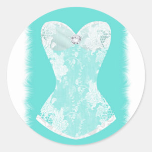 Sticker Rond Favori de fête de douche de lingerie de luxe turqu
