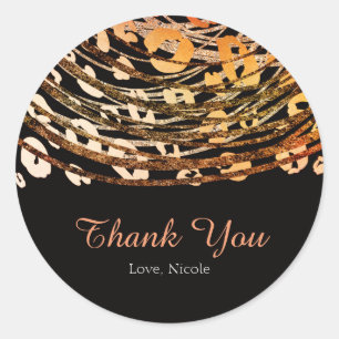 Sticker Rond Favori de fête exotique Guépard Bronze Orange