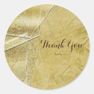 Sticker Rond Favori de fête Glam Verre Cristal Paillettes Dorée