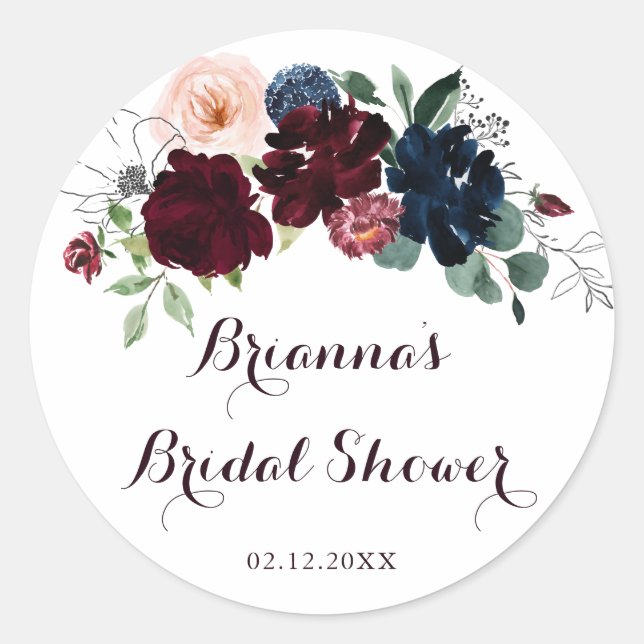 Sticker Rond Favori de mariage automnal illustré à l'aquarelle (Devant)