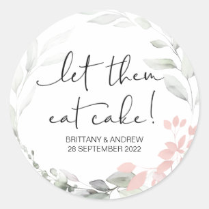 Sticker Rond Favori De Mariage De Gâteaux Laisser Les Manger Câ