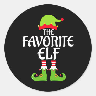 Sticker Rond Favori Elf Matching Famille Groupe Noël