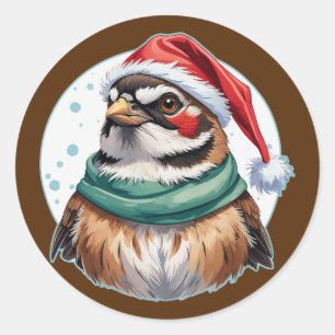 Sticker Rond Favoris de Noël animal amusant - Bruant 1