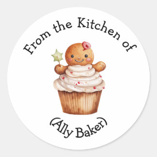 Sticker Rond Favoris de Noël personnalisés en pain d'épices de 