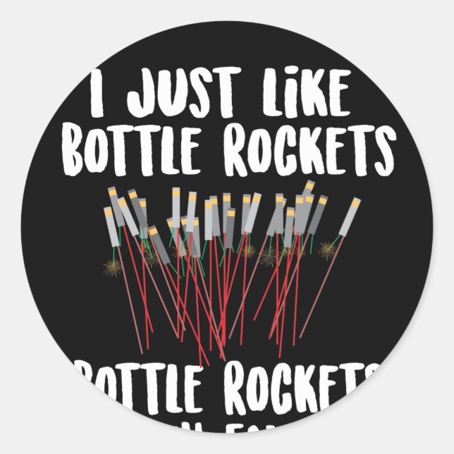 Sticker Rond Favoris Feu d'artifice Bouteille Rockets (Devant)