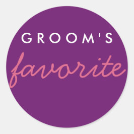 Sticker Rond Favorite de Groom rose violet