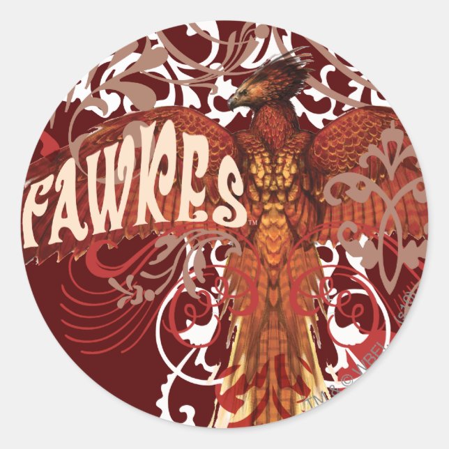 Sticker Rond Fawkes répand des ailes (Devant)