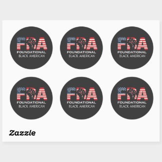 Sticker Rond FBA Poing levé du pouvoir noir américain fondament