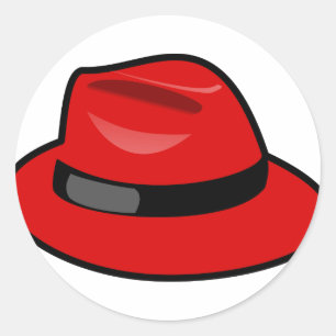 Sticker Rond Fedora Casquette rouge