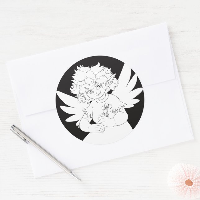 Sticker Rond Fée (Enveloppe)