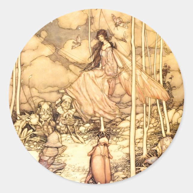 Sticker Rond Fée Arthur Rackham (Devant)