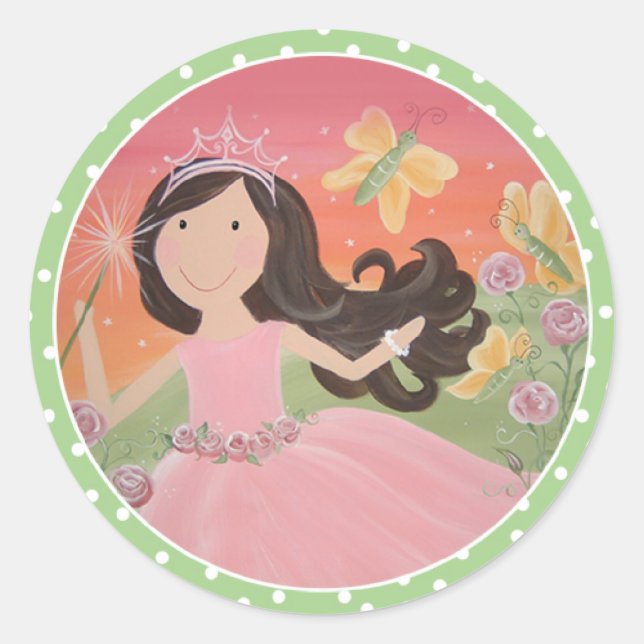 Sticker Rond Fée de coucher de soleil (autocollant) - Customisé (Devant)