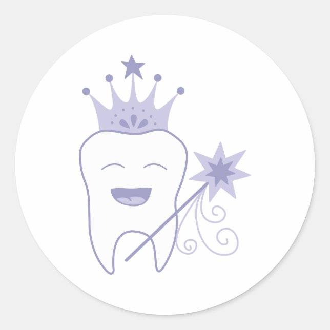 Sticker Rond Fée de dents (Devant)