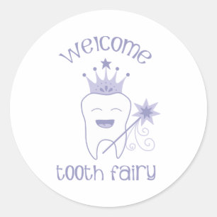 Sticker Rond Fée de dents de bienvenue