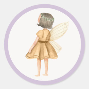 Sticker Rond Fée de la princesse Whimsical fête d'anniversaire 