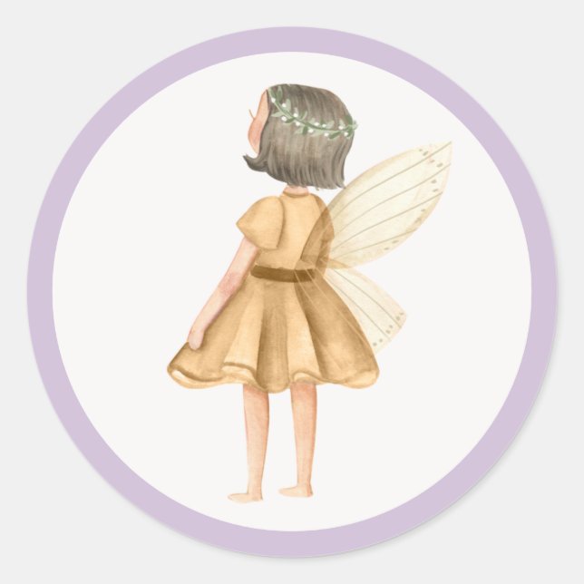Sticker Rond Fée de la princesse Whimsical fête d'anniversaire  (Devant)