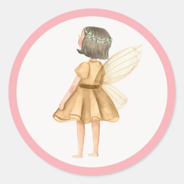 Sticker Rond Fée de la princesse Whimsical fête d'anniversaire  (Devant)