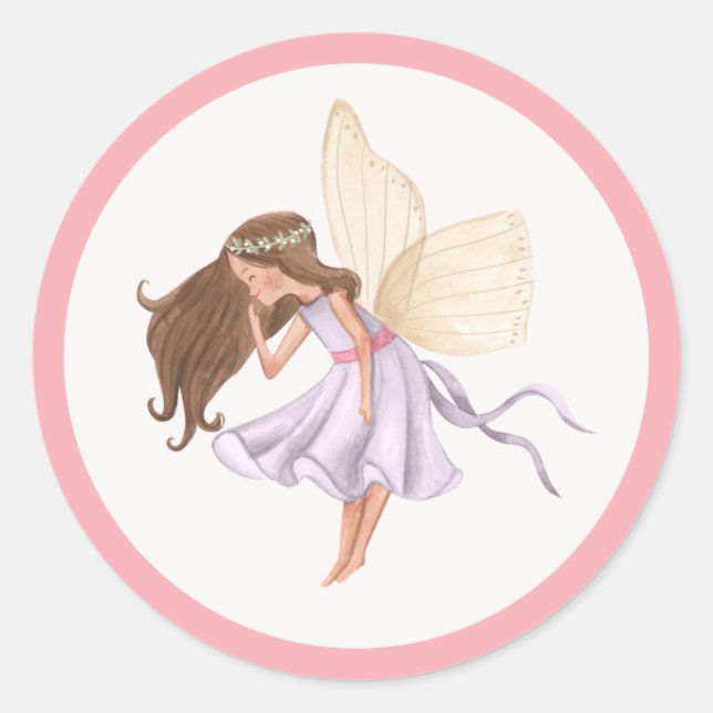 Sticker Rond Fée de la princesse Whimsical fête d'anniversaire  (Devant)