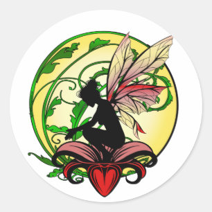 Sticker Rond Fée de l'ombre de Lily