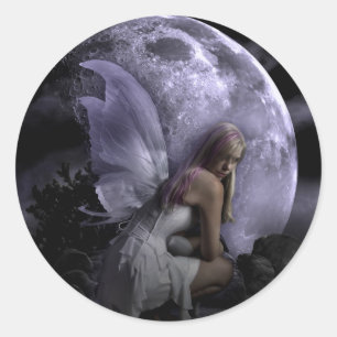 Sticker Rond Fée de lumière de lune