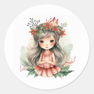 Sticker Rond Fée de Noël
