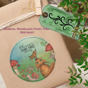Sticker Rond Fée Enchanted Forest Fox & Snail Premier anniversa