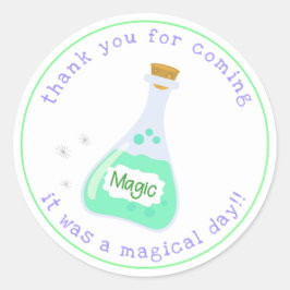 Sticker Rond Fée magique | Anniversaire de la fille "Merci"
