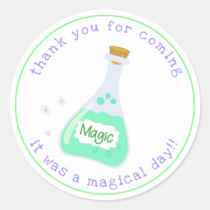 Sticker Rond Fée magique   Anniversaire de la fille "Merci"