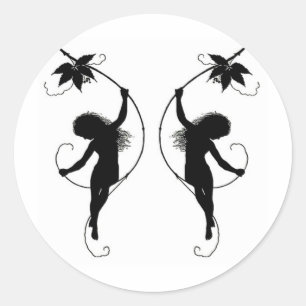 Sticker Rond Fées sur la vigne