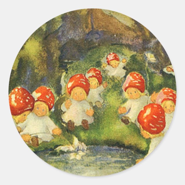 Sticker Rond Fées victoriennes vintages (Devant)