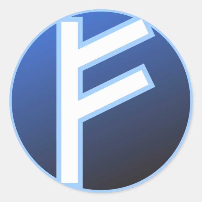 Sticker Rond Fehu Feoh Rune (Devant)