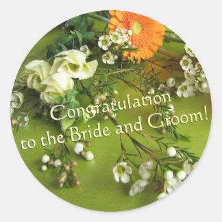 Sticker Rond Félicitations à la mariée et à la mariée