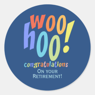 Sticker Rond Félicitations à la retraite colorée