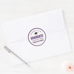 Sticker Rond Félicitations Classe de Casquette Grad de 20XX Bol