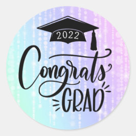 Sticker Rond Félicitations Grad 2022 Graduation Party