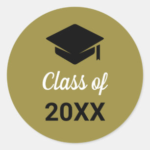 Sticker Rond Félicitations Grad Grad Graduation Cap Classe De N