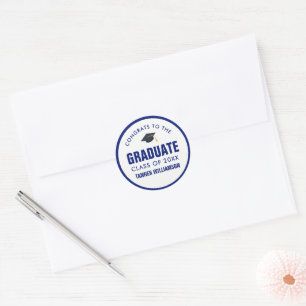 Sticker Rond Félicitations Graduate Casquette Classe 20XX Bold 