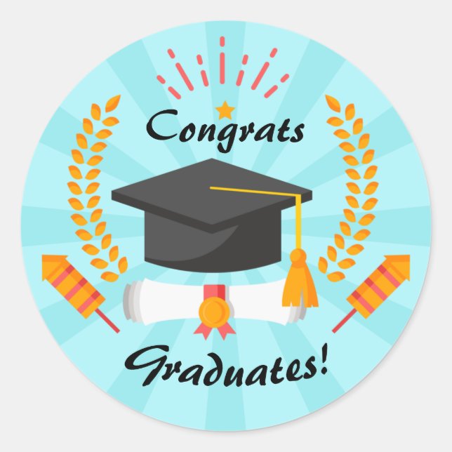 Sticker Rond Félicitations Graduates Graduates Graduate Class F (Devant)