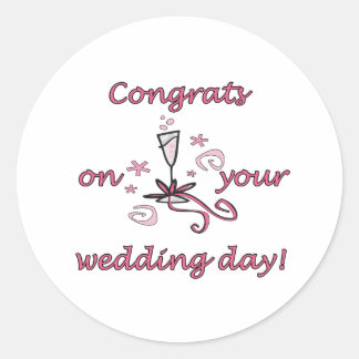 Sticker Rond Félicitations, jour de mariage