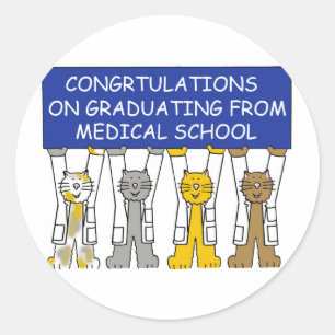 Sticker Rond Félicitations pour avoir obtenu un diplôme de l'éc